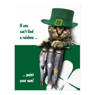 Funny Kitten St. Patrick's Day Postcards