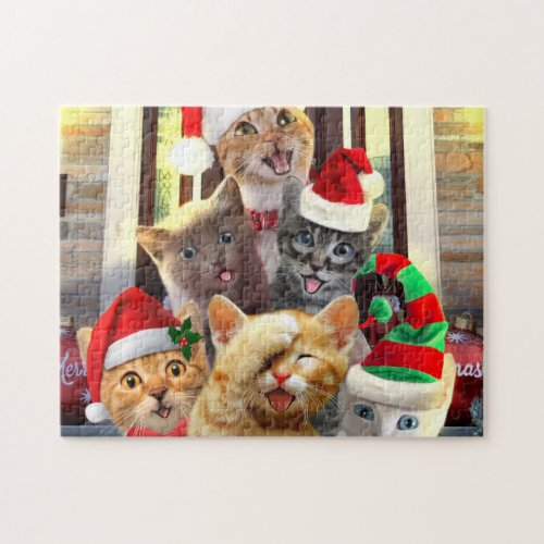 Funny kittens in Christmas Day Jigsaw Puzzle