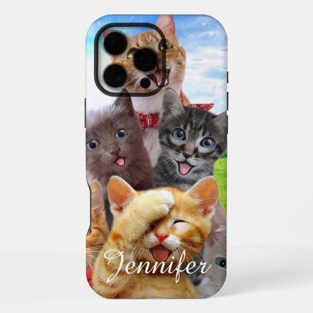 Funny kittens in green field.                      iphone case (Back)