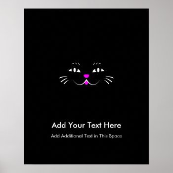 Funny Kitty Cat Face Poster by DoodleDeDoo at Zazzle