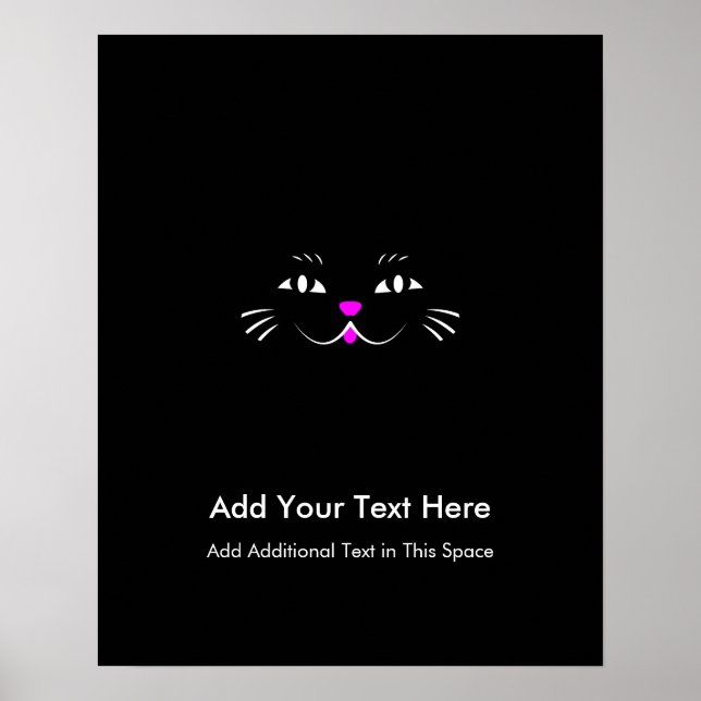 Funny Kitty Cat Face Poster (Front)