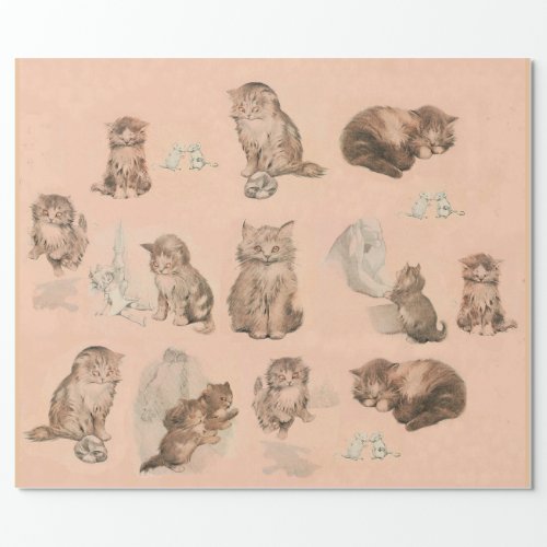 FUNNY KITTY CAT STORIES IN PINK WRAPPING PAPER
