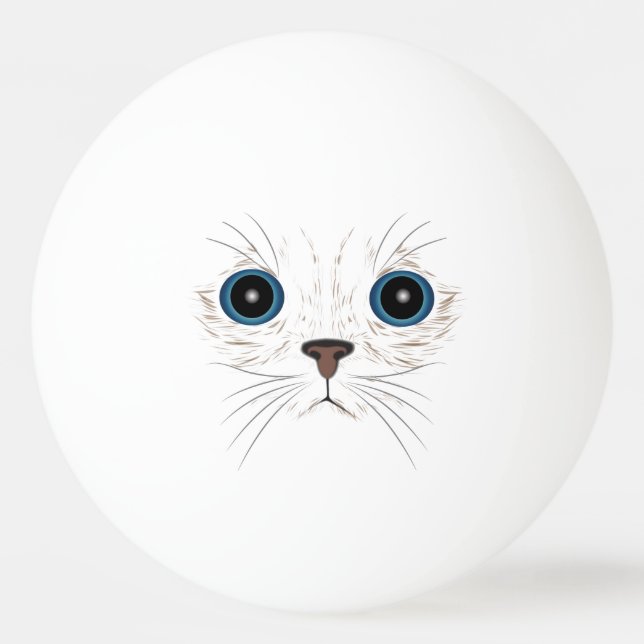 Funny kitty face Ping-Pong ball (Back)