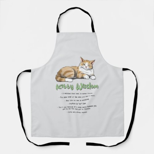 Funny Kitty Wisdom Apron