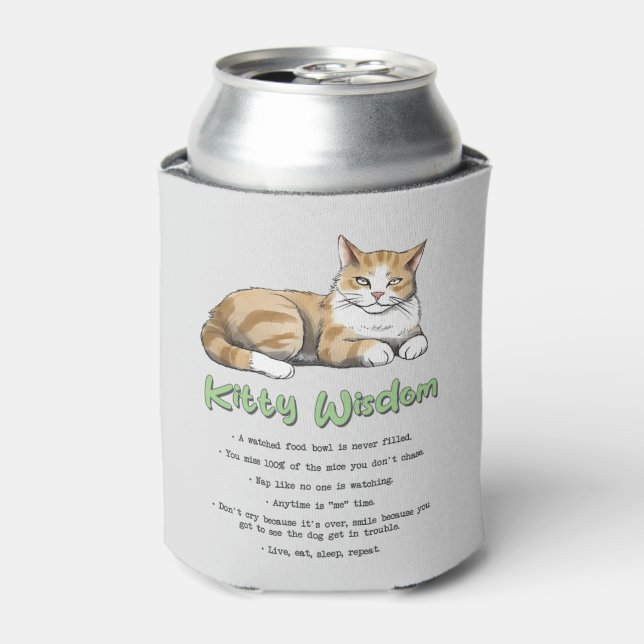 Funny Kitty Wisdom Can Cooler (Can Front)
