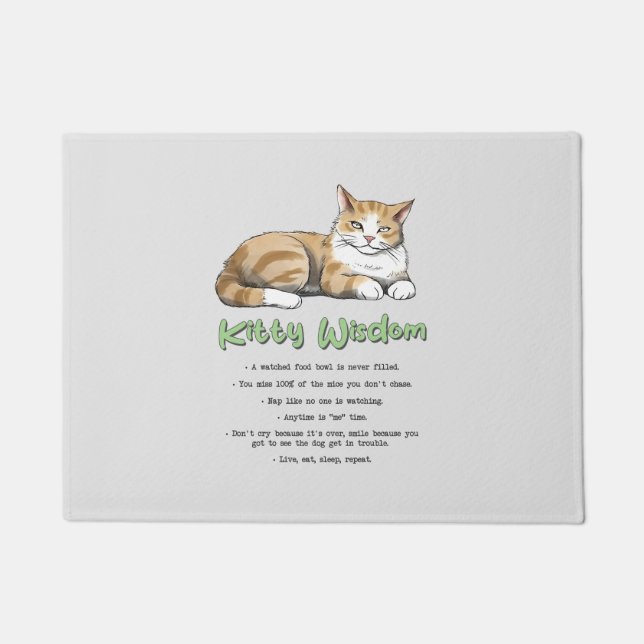 Funny Kitty Wisdom Doormat (Front)