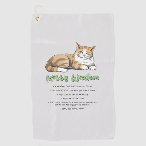 Funny Kitty Wisdom Golf Towel