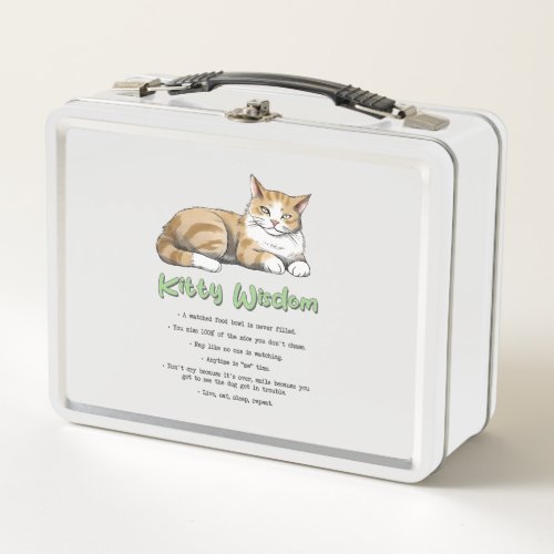 Funny Kitty Wisdom Metal Lunch Box