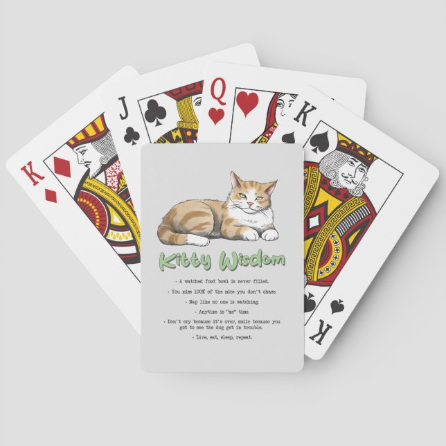 Funny Kitty Wisdom Poker Cards (Back)