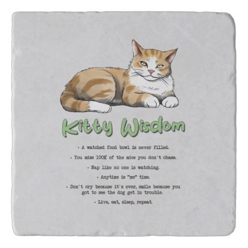 Funny Kitty Wisdom Trivet