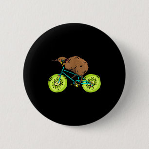Funny Kiwi Biker Cycling Gift New Zealand  Button