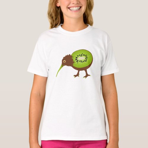 Funny Kiwi Bird Fruit Cartoon T_Shirt