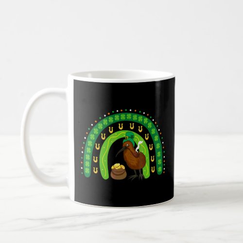 Funny Kiwi Bird Lucky Shamrock Rainbow St Patrick Coffee Mug