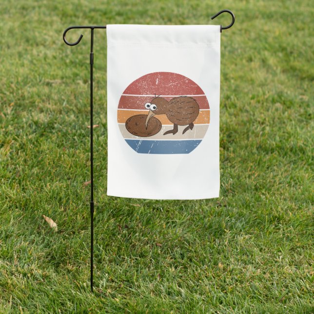 funny kiwi bird vintage style  garden flag (In SItu)