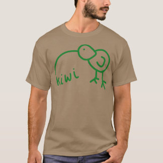 Funny Kiwi Doodle Green T-Shirt