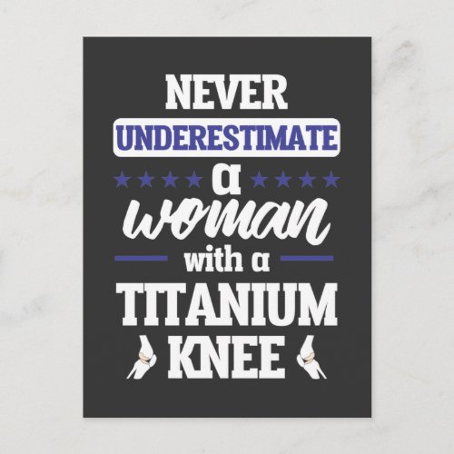 Funny Knee Replacement Woman Surgery Recovery Gift Postcard