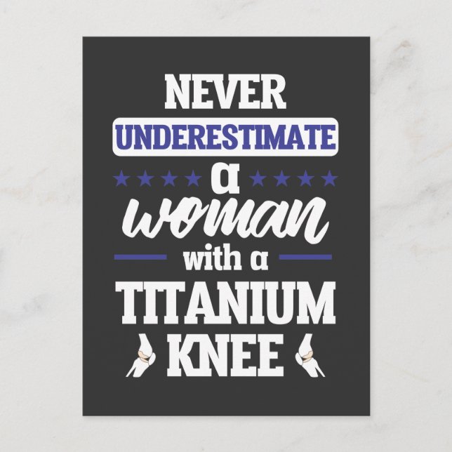 Funny Knee Replacement Woman Surgery Recovery Gift Postcard (Front)
