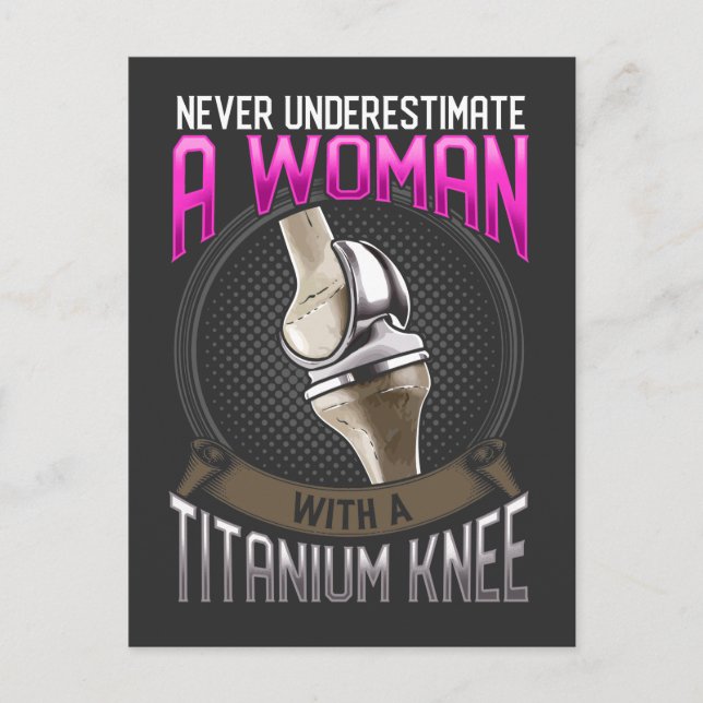 Funny Knee Surgery Recovery Hospital Get Well Postcard (Front)