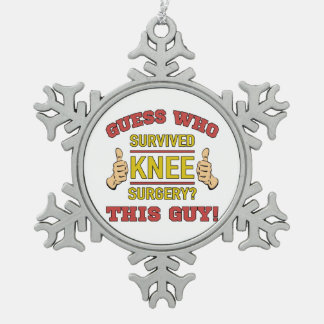Funny Knee Surgery Snowflake Pewter Christmas Ornament