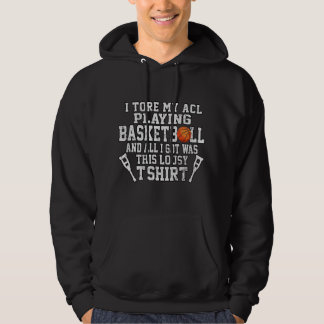 Funny Knee Surgery Torn ACL Basketball Distressed  Hoodie