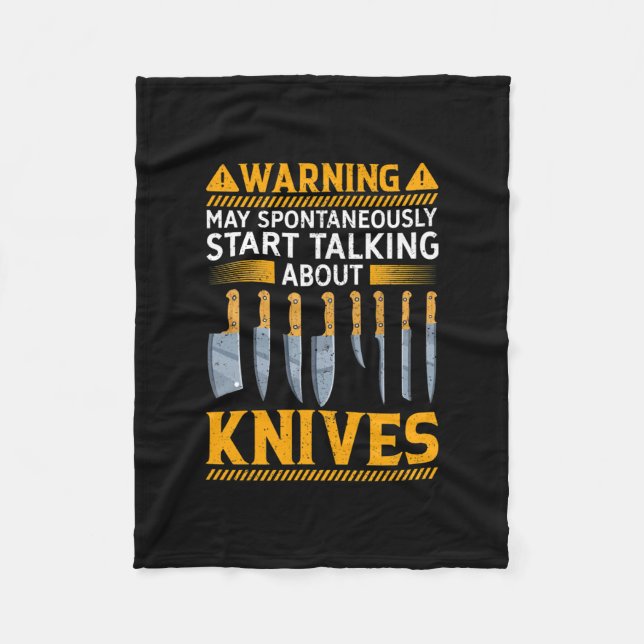 Funny Knife Collector Design Men Women Knife Fleece Blanket (Front)