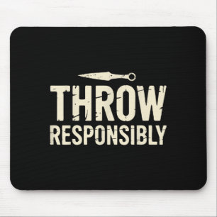 Funny Knife Throwing Mouse Pad