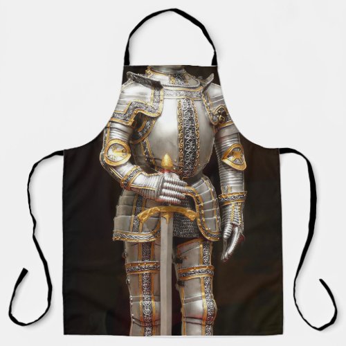 Funny knight in shining armor apron