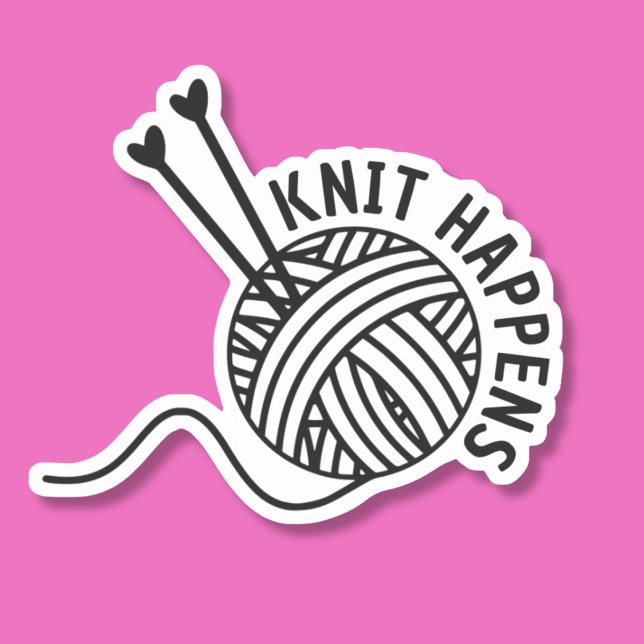 Funny Knit Happens Waterproof  Sticker (Creator Uploaded)