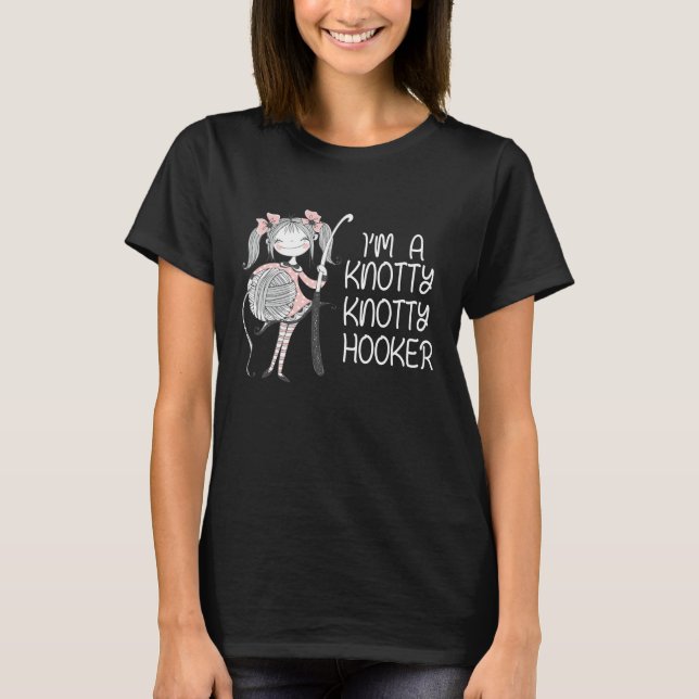 Funny Knitter Crafting Knitting Yarn Lover T-Shirt (Front)