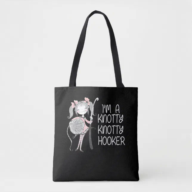 Funny Knitter Crafting Knitting Yarn Lover Tote Bag (Front)
