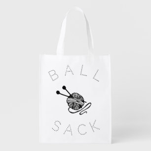 Funny Knitting Ball Sack Grocery Bag