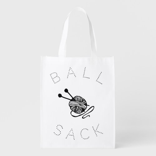 Funny Knitting Ball Sack Grocery Bag