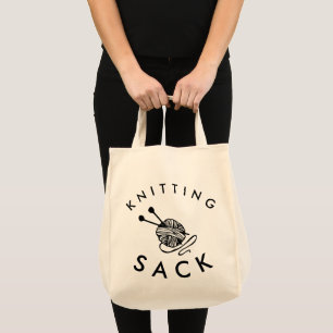 Funny Knitting Ball Sack Tote Bag