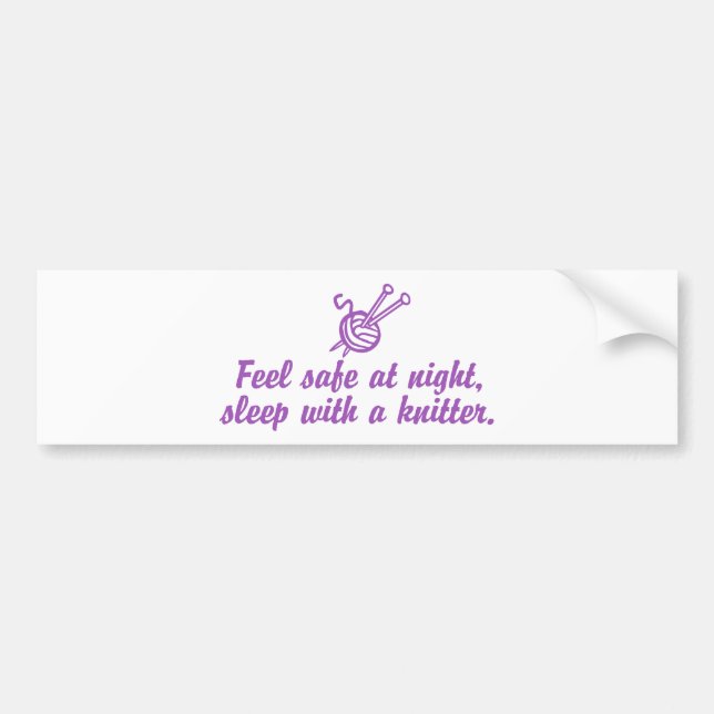 Funny Knitting Bumper Sticker (Front)