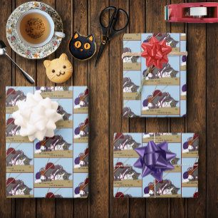 Funny Knitting Cat Tangled Yarn Hobby Humor Wrapping Paper Sheets