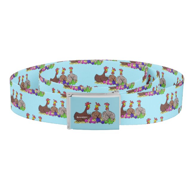 Funny knitting chickens cartoon illustration belt (Coil)