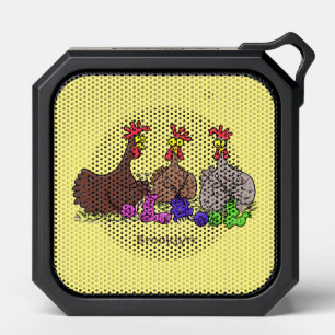 Funny knitting chickens cartoon illustration bluetooth speaker