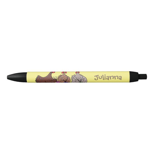 Funny knitting chickens cartoon illustration pen (Front)