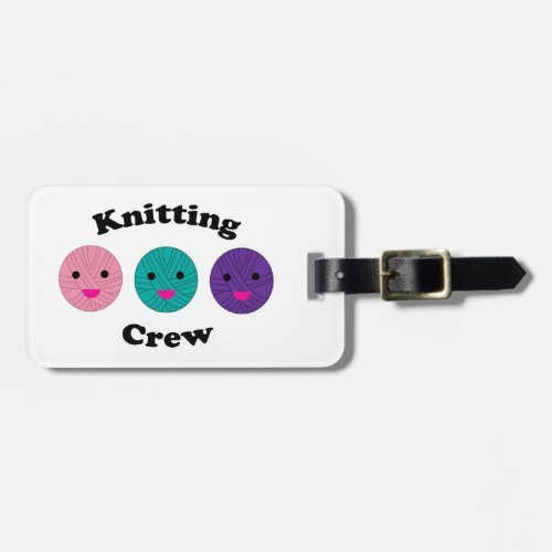 Funny Knitting Crew Yarn Luggage Tag