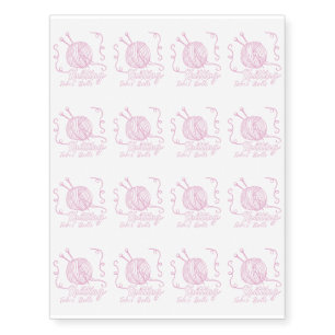 Funny Knitting Crochet Craft Gifts Temporary Tattoos