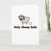 Funny Knitting Crochet Craft Holy Sheep Balls Holiday Card