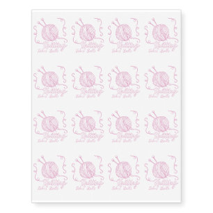 Funny Knitting Crochet Gift Knitting Takes Balls Temporary Tattoos