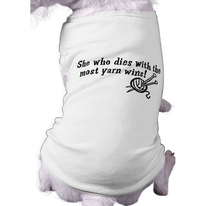 Funny Knitting Dog T Shirt