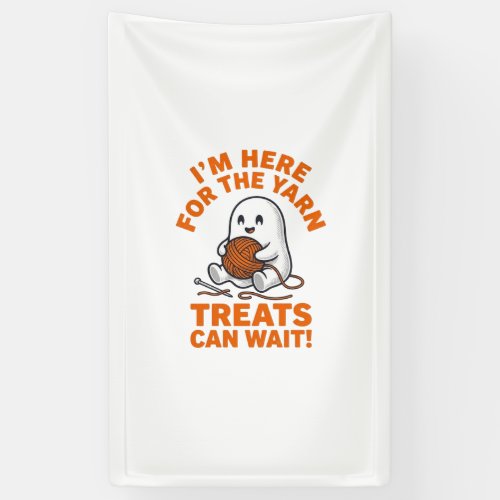 Funny Knitting Ghost Vintage Engraving Design_1 Banner