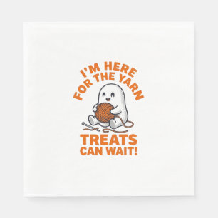 Funny Knitting Ghost Vintage Engraving Design_1 Napkins