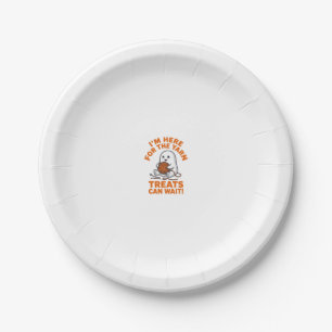Funny Knitting Ghost Vintage Engraving Design_1 Paper Plates