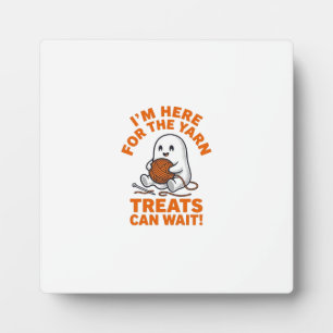 Funny Knitting Ghost Vintage Engraving Design_1 Plaque