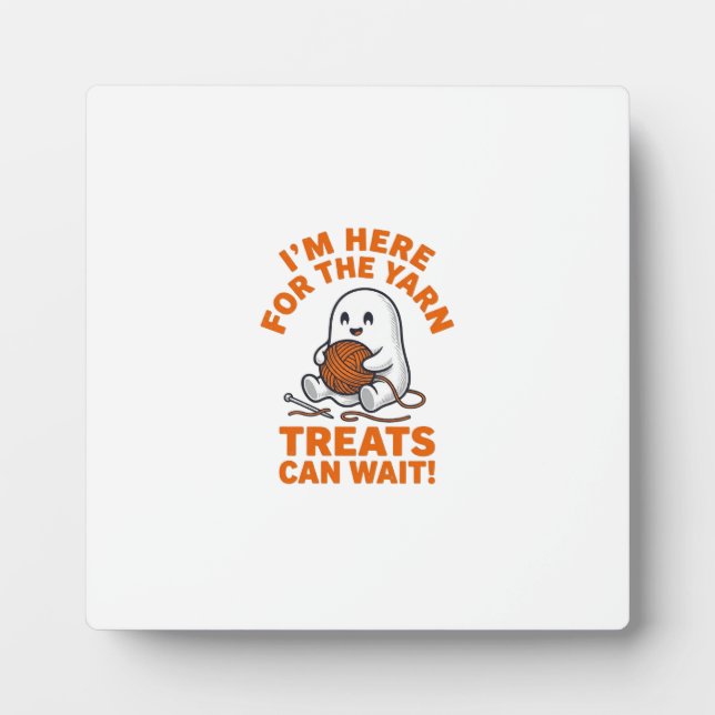 Funny Knitting Ghost Vintage Engraving Design_1 Plaque (Front)