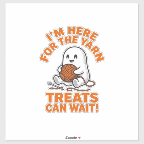 Funny Knitting Ghost Vintage Engraving Design_1 Sticker