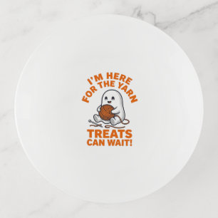 Funny Knitting Ghost Vintage Engraving Design_1 Trinket Tray